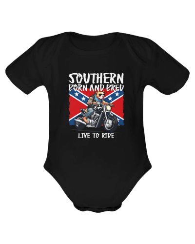 Southern Born and Bred: Born to Ride baby onesie